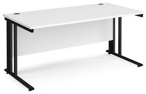 Melor 1600mm Cable Managed Computer Desk In White And Black