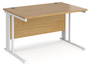 Melor 1200mm Cable Managed Computer Desk In Oak And White