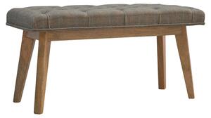 Trenton Fabric Deep Button Bedroom Bench In Multi Tweed