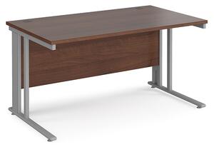 Melor 1400mm Cable Managed Computer Desk In Walnut And Silver
