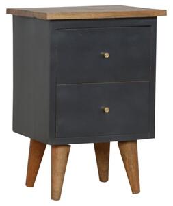 Berth Wooden Bedside Cabinet In Midnight Blue Painted And Oak