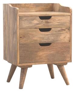 Ouzel Wooden Gradient Gallery Back Bedside Cabinet In Oak Ish