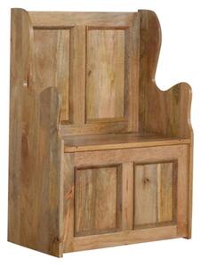 Monks Wooden Small Hallway Storage Bench In Oak Ish