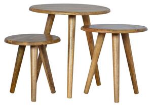 Neligh Wooden Set Of 3 Nesting Tables In Natural Oak Ish