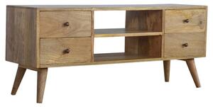 Neligh Wooden TV Stand In Natural Oak Ish With 4 Drawers