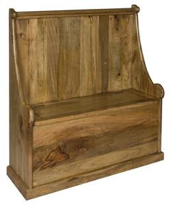 Granary Monks Wooden Hallway Storage Bench In Oak Ish