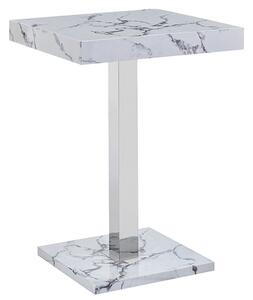 Topaz High Gloss Bar Table Square In Diva Marble Effect