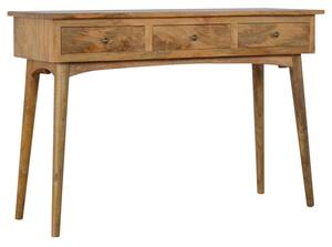 Neligh Wooden Console Table In Natural Oak Ish With 3 Drawers