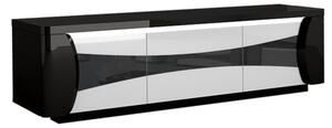 Zaire LED TV Stand In Black And White High Gloss With 3 Doors