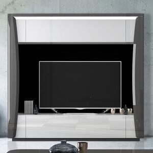 Zaire Gloss Entertainment Unit In White And Grey With LED