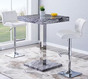 Topaz Melange Marble Effect Bar Table 2 Candid White Stools