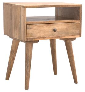 Neligh Wooden Bedside Cabinet In Natural Oak Ish With Open Slot