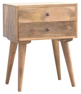 Neligh Wooden Bedside Cabinet In Oak Ish With 2 Drawers