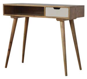 Nobly Wooden Study Desk In White And Oak Ish