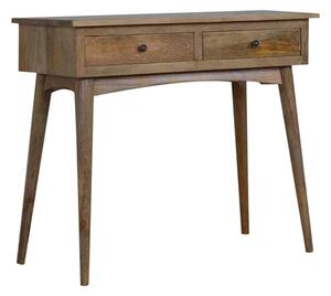 Neligh Wooden Console Table In Natural Oak Ish With 2 Drawers