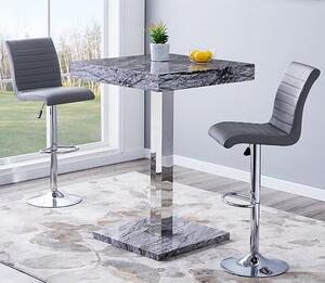 Topaz Melange Marble Effect Bar Table 2 Ripple Grey Stools