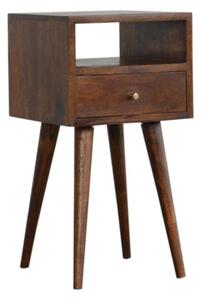 Tufa Wooden Petite Bedside Cabinet In Chestnut