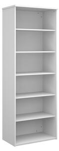 Upton Home And Office Wooden Bookcase In White With 5 Shelves