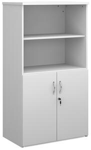 Upton Wooden Combination Storage Cabinet In White With 3 Shelves