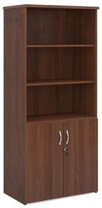 Upton Combination Storage Cabinet In Walnut With 4 Shelves