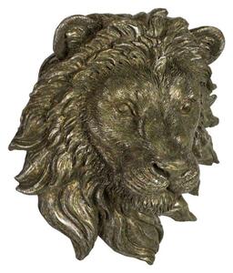 Maverick Metal Wall Lion Head Sculpture In Antique Bronze