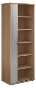 Upton 1 Door Tambour Storage Cabinet In Beech With 5 Shelves