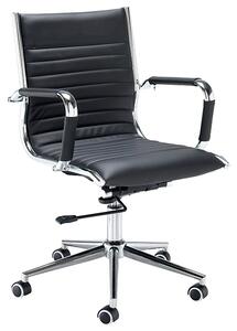 Bari Medium Back Faux Leather Executive Chair In Black