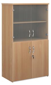Upton Wooden Storage Cabinet In Beech With 4 Doors And 3 Shelves