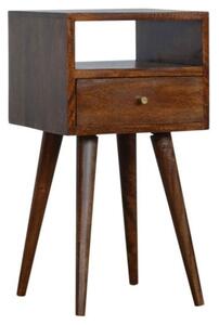 Tufa Wooden Petite Bedside Cabinet In Light Walnut