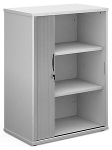 Upton 1 Door Tambour Storage Cabinet In White With 2 Shelves