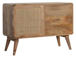 Debby Wooden Sideboard In Oak Ish Woven Design