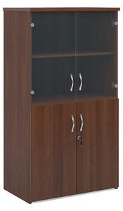 Upton Storage Cabinet In Walnut With 4 Doors And 3 Shelves