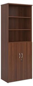 Upton Combination Storage Cabinet In Walnut With 5 Shelves