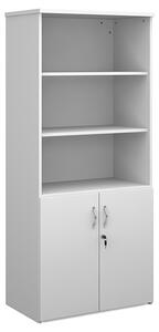 Upton Wooden Combination Storage Cabinet In White With 4 Shelves