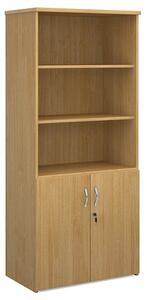 Upton Wooden Combination Storage Cabinet In Oak With 4 Shelves