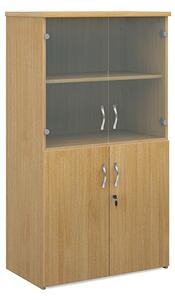 Upton Wooden Storage Cabinet In Oak With 4 Doors And 3 Shelves