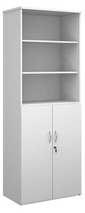 Upton Wooden Combination Storage Cabinet In White With 5 Shelves