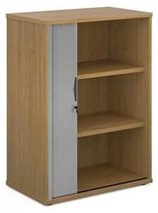 Upton 1 Door Tambour Storage Cabinet In Oak With 2 Shelves