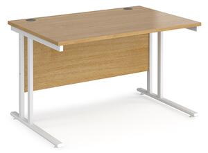 Melor 1200mm Cantilever Wooden Computer Desk In Oak And White