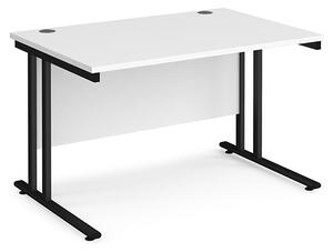 Melor 1200mm Cantilever Wooden Computer Desk In White And Black