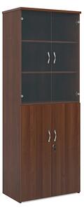 Upton Storage Cabinet In Walnut With 4 Doors And 5 Shelves