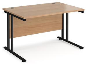 Melor 1200mm Cantilever Wooden Computer Desk In Beech And Black