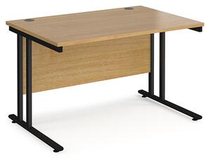 Melor 1200mm Cantilever Wooden Computer Desk In Oak And Black