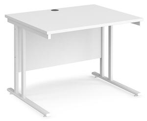 Melor 1000mm Cantilever Legs Wooden Computer Desk In White