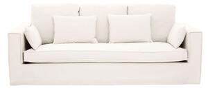 Manton Upholstered Fabric 3 Seater Sofa In Cream