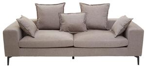 Anton Upholstered Fabric 3 Seater Sofa In Grey