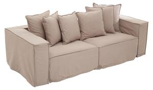 Marseilles Upholstered Fabric 3 Seater Sofa In Grey