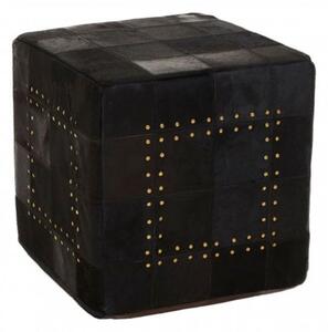 Safire Leather Stud Detail Pouffe In Black