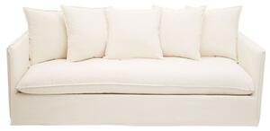 Antipas Upholstered Fabric 3 Seater Sofa In Cream