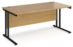 Melor 1600mm Cantilever Wooden Computer Desk In Oak And Black